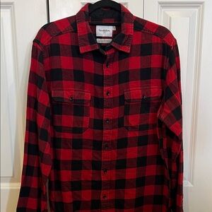 Goodfellow & Co Men’s Red and Black Buffalo Plaid Button-Down Shirt